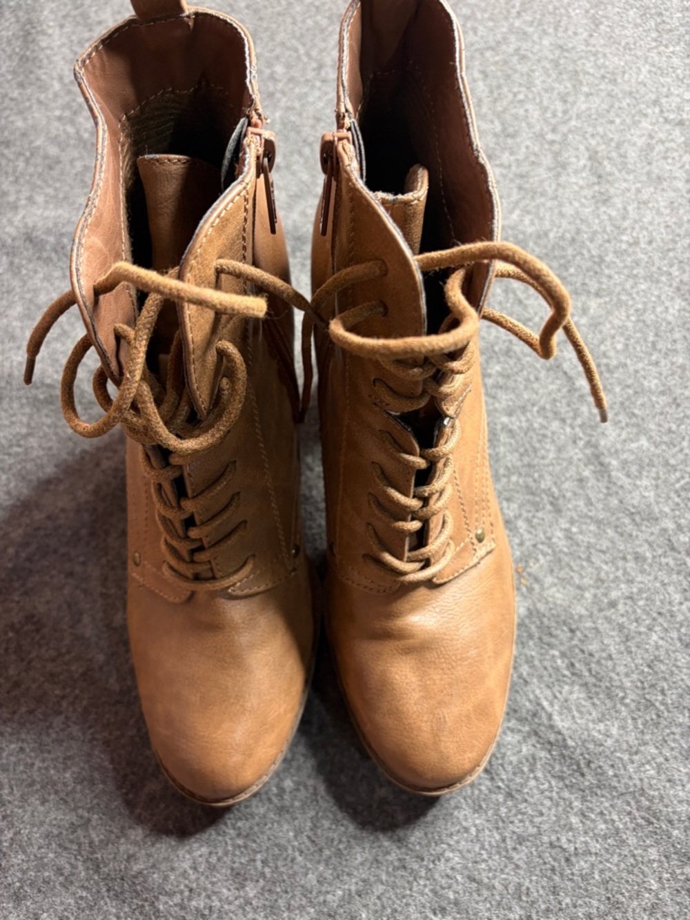 Brown Lace-Up Women's Ankle Boots